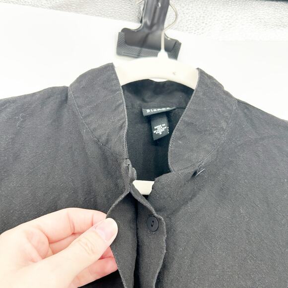 Eileen Fisher Womens Italian Linen Blend Boxy Long Sleeve Button Up Shirt Size S - Picture 4 of 6